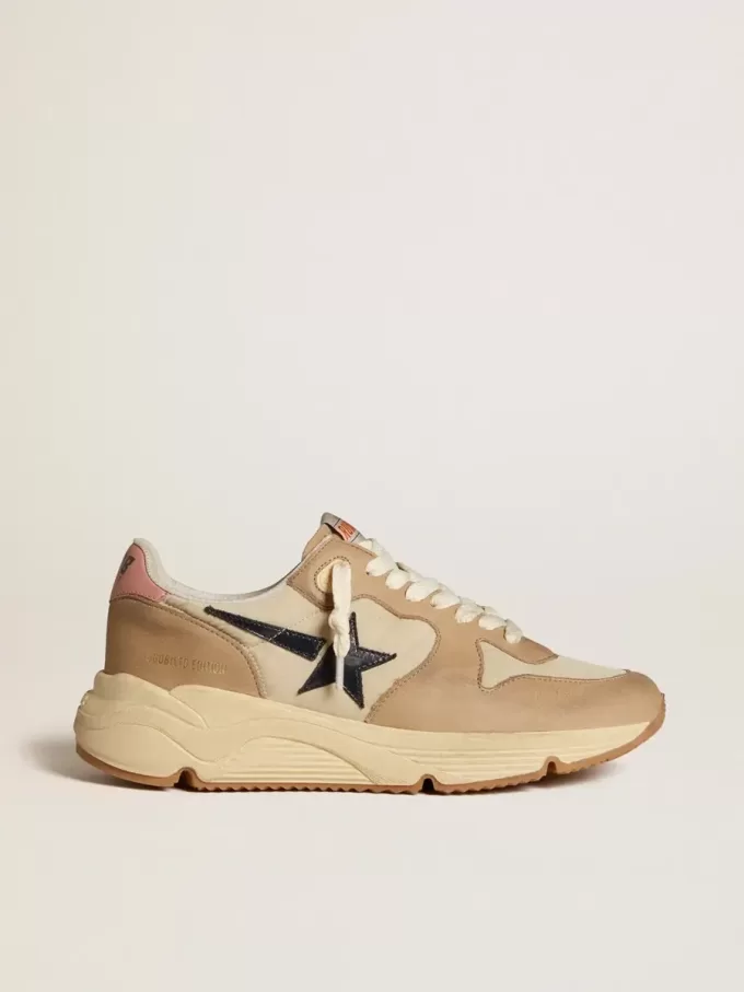 Running Sole LTD van nylon en nubuck met leren ster en hielstuk