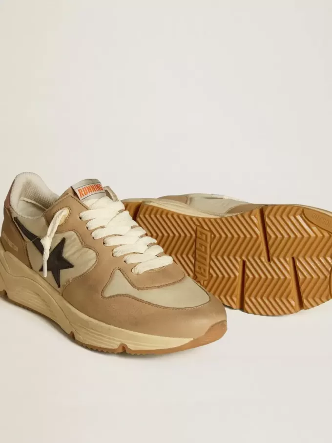 Running Sole LTD van nylon en nubuck met leren ster en hielstuk