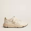 Running Sole LTD voor dames in nappa met suède ster en gouden hiellip
