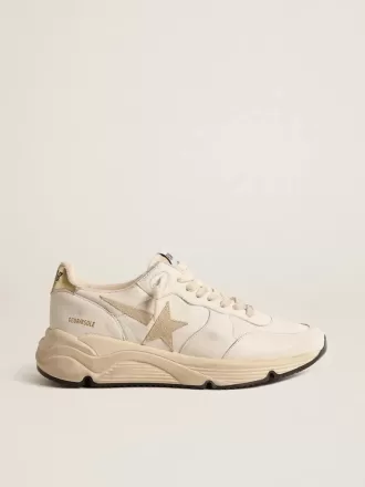 Running Sole LTD voor dames in nappa met suède ster en gouden hiellip