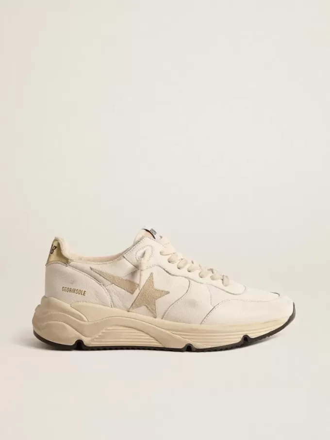 Running Sole LTD voor dames in nappa met suède ster en gouden hiellip