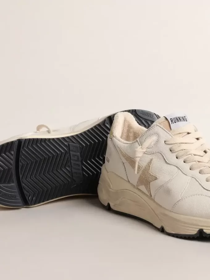 Running Sole LTD voor dames in nappa met suède ster en gouden hiellip