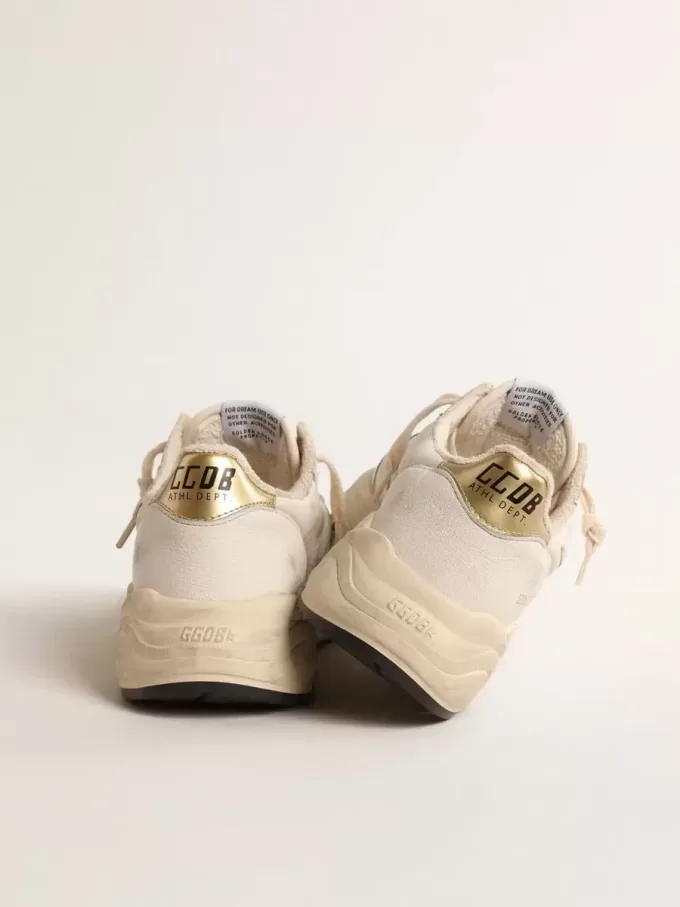 Running Sole LTD voor dames in nappa met suède ster en gouden hiellip