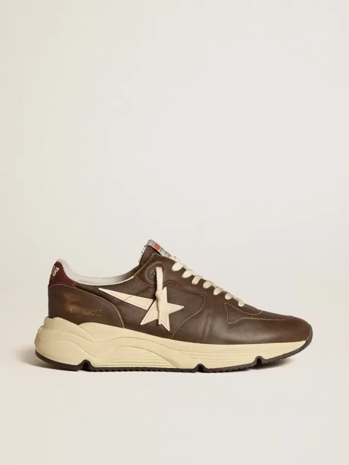 Running Sole van nylon en leer met TPU-ster en nubuck hielstuk