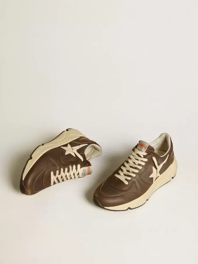 Running Sole van nylon en leer met TPU-ster en nubuck hielstuk