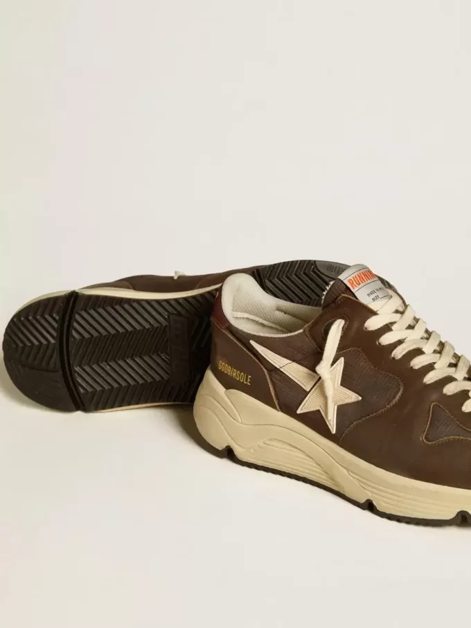 Running Sole van nylon en leer met TPU-ster en nubuck hielstuk