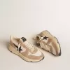 Running Sole van nylon en nubuck met donkerblauwe suède ster