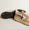 Running Sole van nylon en nubuck met donkerblauwe suède ster