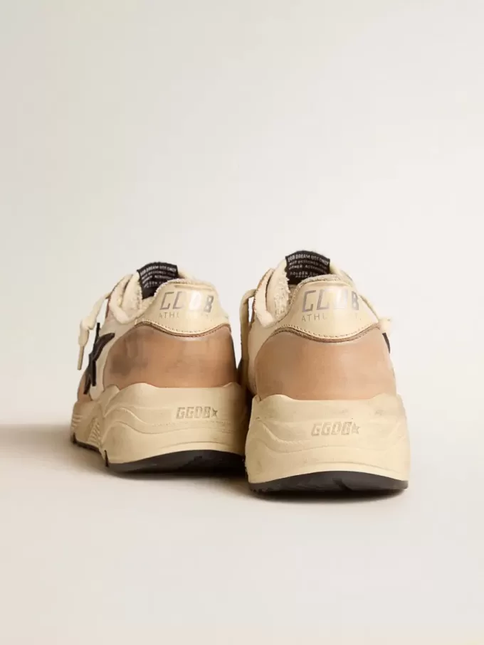 Running Sole van nylon en nubuck met donkerblauwe suède ster