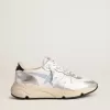 Running Sole van nylon en zilverkleurig metallic leer met lichtblauwe ster