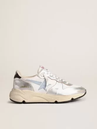 Running Sole van nylon en zilverkleurig metallic leer met lichtblauwe ster