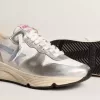 Running Sole van nylon en zilverkleurig metallic leer met lichtblauwe ster