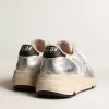 Running Sole van nylon en zilverkleurig metallic leer met lichtblauwe ster