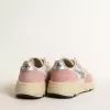 Running Sole voor dames in grijs mesh en suède met zilveren glitterster