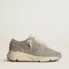 Running Sole voor dames in grijs suède met grijze suède ster en hielstuk