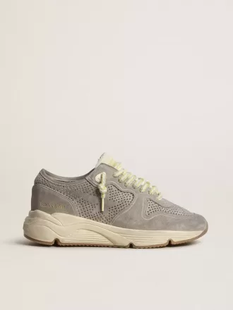 Running Sole voor dames in grijs suède met grijze suède ster en hielstuk