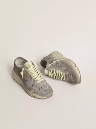 Running Sole voor dames in grijs suède met grijze suède ster en hielstuk