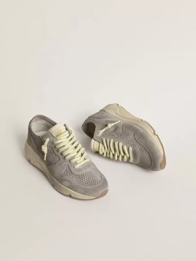 Running Sole voor dames in grijs suède met grijze suède ster en hielstuk
