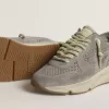 Running Sole voor dames in grijs suède met grijze suède ster en hielstuk
