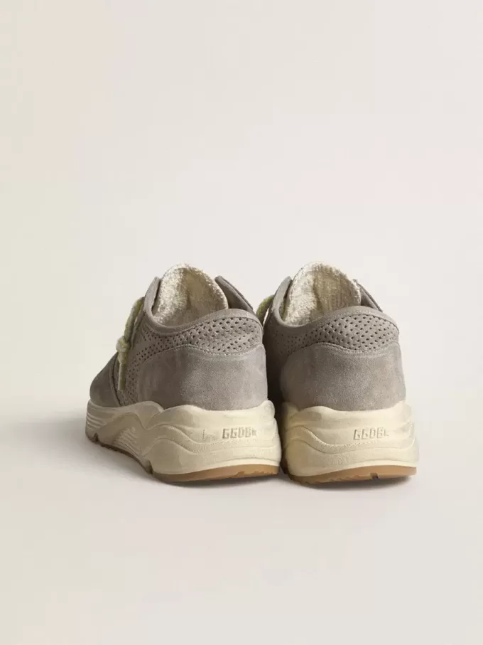 Running Sole voor dames in grijs suède met grijze suède ster en hielstuk