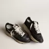 Running Sole voor dames in zwart nappa en suède