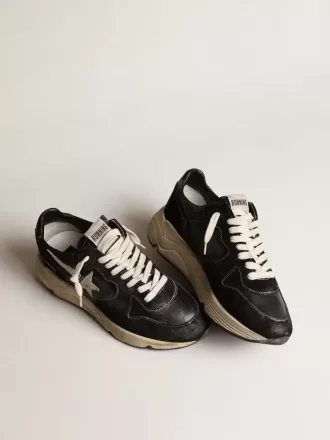 Running Sole voor dames in zwart nappa en suède