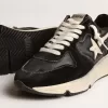 Running Sole voor dames in zwart nappa en suède