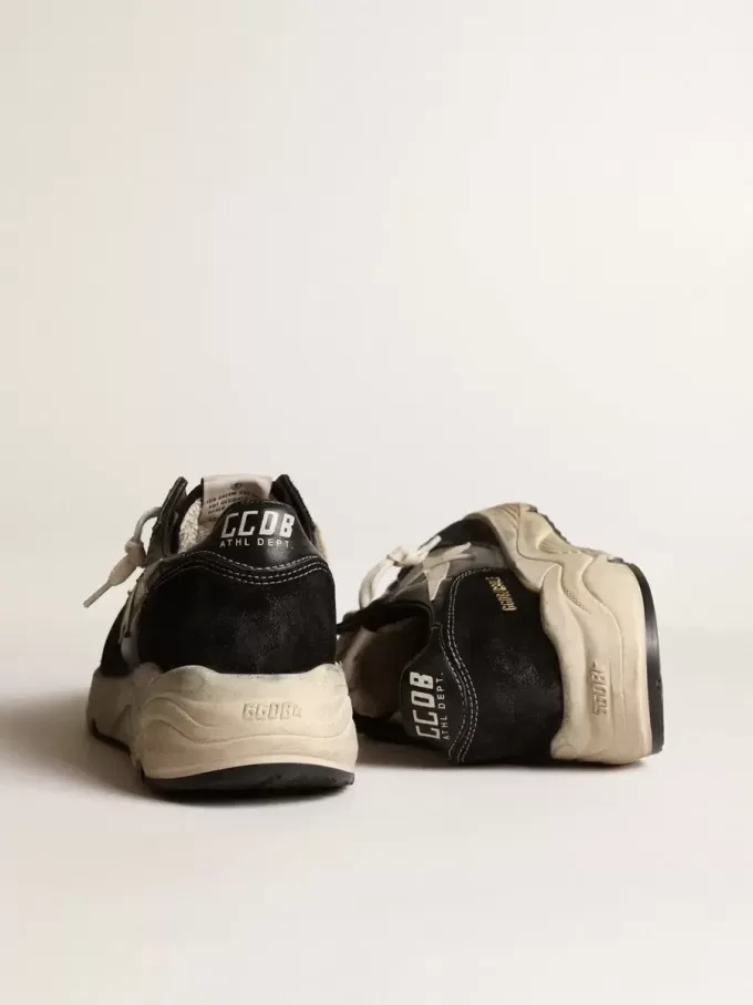 Running Sole voor dames in zwart nappa en suède