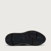 Running Sole voor dames in zwart nappaleer en nylon met een zilveren leren ster