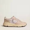 Running Sole voor dames van mesh en nubuck met zilverkleurige leren ster
