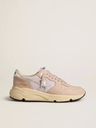 Running Sole voor dames van mesh en nubuck met zilverkleurige leren ster