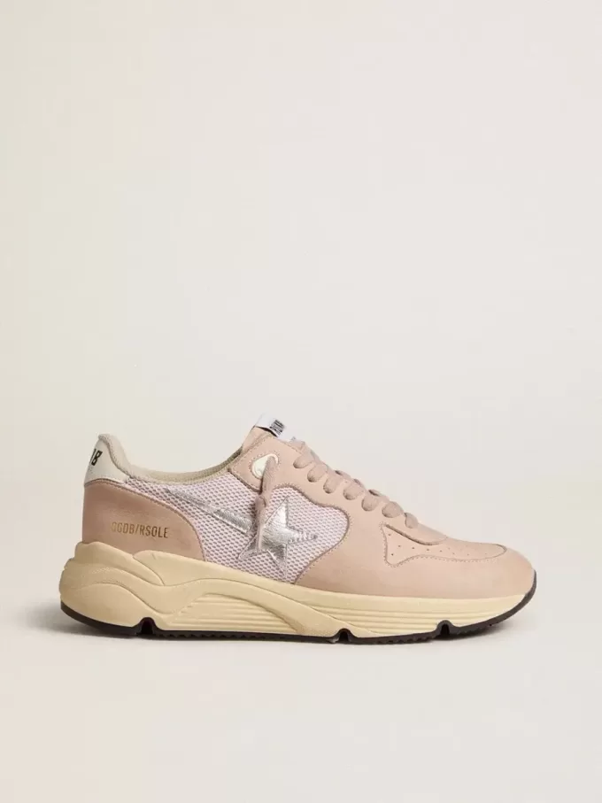 Running Sole voor dames van mesh en nubuck met zilverkleurige leren ster