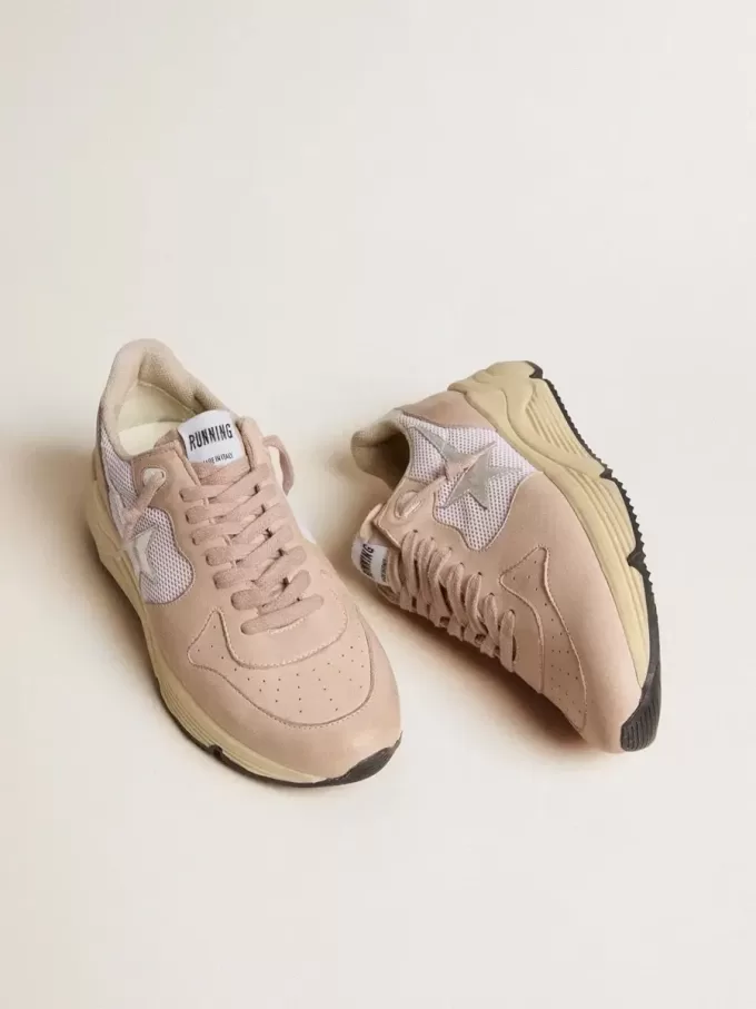Running Sole voor dames van mesh en nubuck met zilverkleurige leren ster