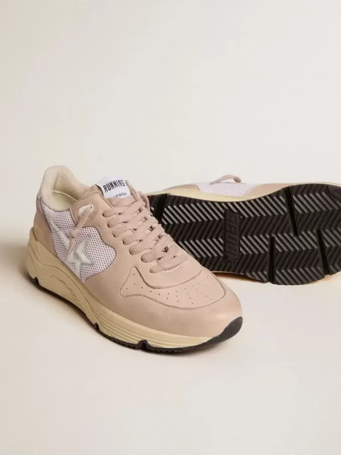 Running Sole voor dames van mesh en nubuck met zilverkleurige leren ster