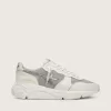 Running Sole voor dames van mesh en nubuck met zilverkleurige metallic leren ster