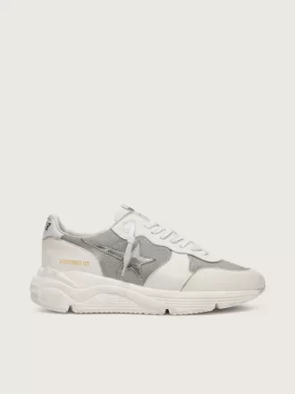 Running Sole voor dames van mesh en nubuck met zilverkleurige metallic leren ster