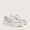Running Sole voor dames van mesh en nubuck met zilverkleurige metallic leren ster