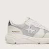 Running Sole voor dames van mesh en nubuck met zilverkleurige metallic leren ster