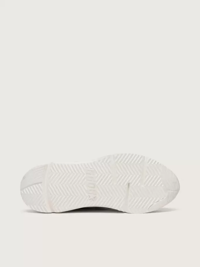 Running Sole voor dames van mesh en nubuck met zilverkleurige metallic leren ster