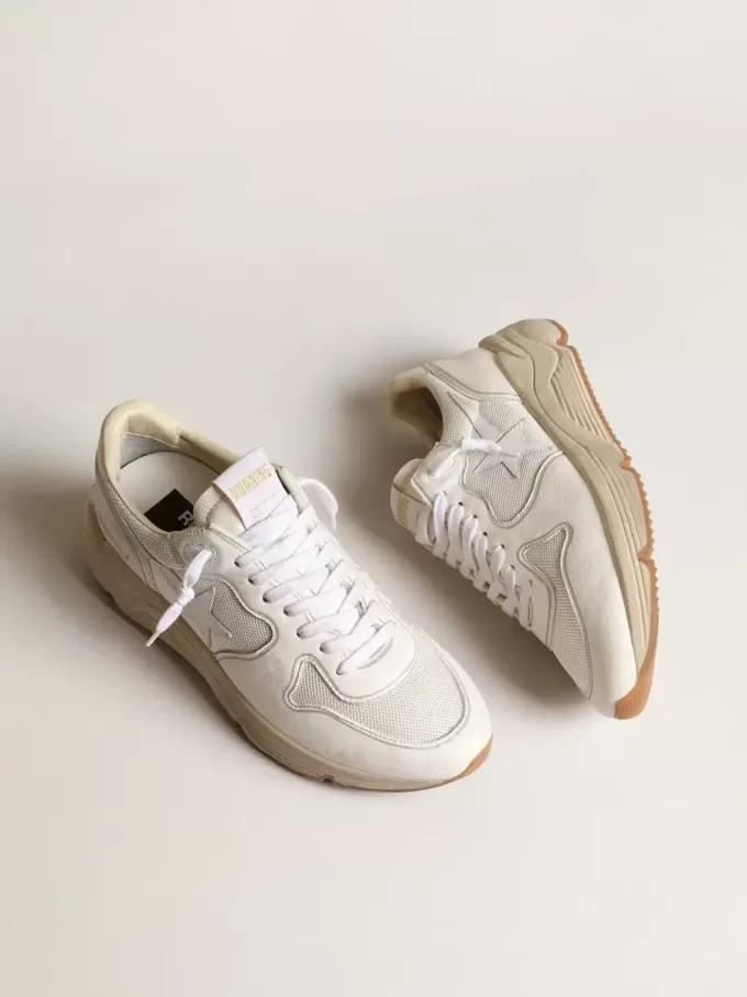 Running Sole voor dames van mesh en wit nappa