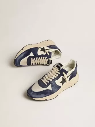Running Sole voor heren in zwart en beige nappaleer met zwarte ster en hielstuk