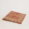 Sarong van katoenen voile met all-over print in wit en baksteenrood