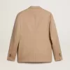 Single-breasted blazer in zandkleur met hoornknopen