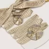 Skin “Vintage” beige geborduurde veters met applicatiebedeltjes