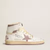 Sky-Star in wit leer met roze leren ster