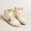 Sky-Star in wit leer met roze leren ster