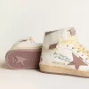 Sky-Star in wit leer met roze leren ster
