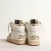Sky-Star in wit nappaleer met gouden metallic leren ster en hielstuk