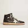 Sky-Star voor dames in zwart nappa met witte ster