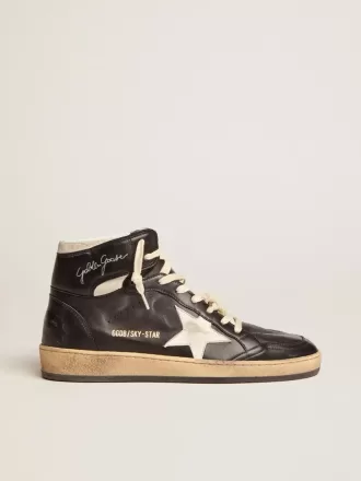 Sky-Star voor dames in zwart nappa met witte ster